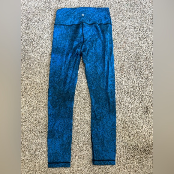 Lululemon High Times Pant Luon Spray Jacquard Shocking Blue Black Size 8 Women's - Picture 6 of 9